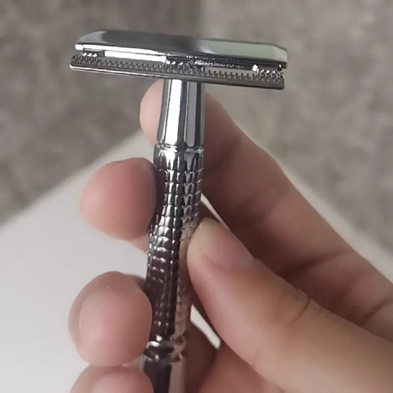 Double Edge Safety Shaving Razor Classic Man Woman Hair Removal Shaver Adjustable Safety Razor Shaver Blades Barber Manual Shave