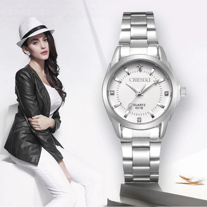 CHENXI Fashion Women Colorful Dial Reloj Mujer Concise Girl Wrist Watches Female Quartz Watches Ladies Rhinestone Clocks Watch