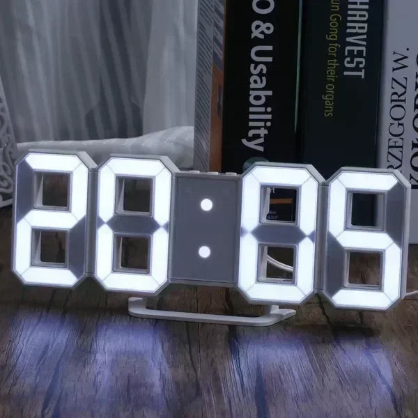 3D Digital Wall Clock Decoration for Home Glow Night Mode Adjustable Electronic Watch Living Room LED Clock Decor Clocks Garden