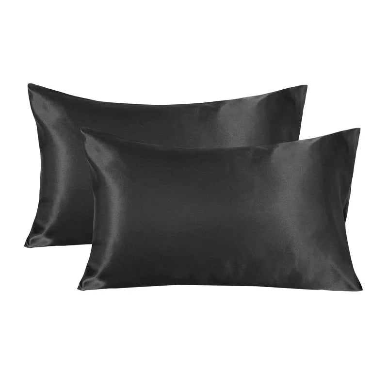 1pc Pure Emulation Silk Satin Pillowcase Comfortable Pillow Cover Pillowcase for Bed Throw Single Pillow Covers